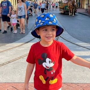 Disney Junior Royal Blue Mickey Mouse Bucket Hat, size OSFM child / toddler